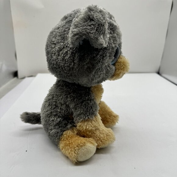 Ty Beanie Boos Scraps the Schnauzer Gray & Beige Puppy Plush Toy w Big Blue Eyes - Picture 4 of 10